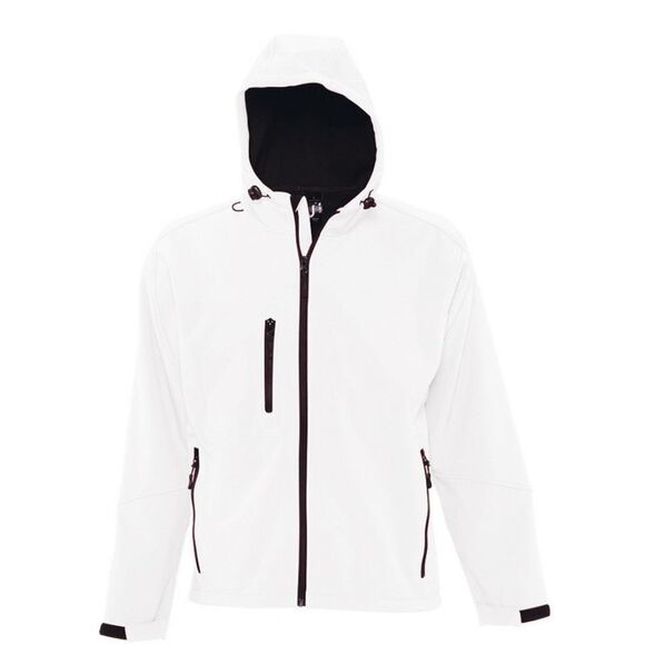 SOLS Mens ReplaySoft Shell Zip up Jacket (Windproof And Water Resistant) / Whi